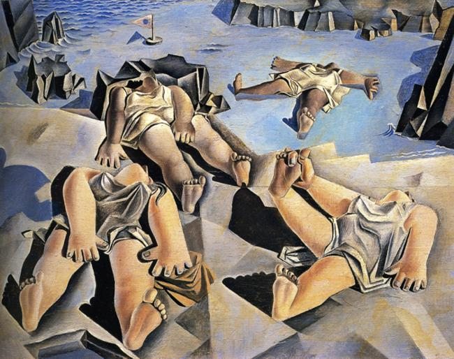 Salvador Dali Figures Lying on the Sand